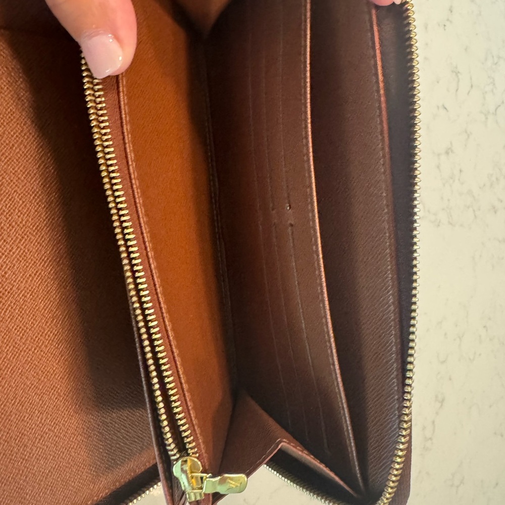 Louis Vuitton Brown and Gold Monogram Zip Wallet - Picture 12 of 16
